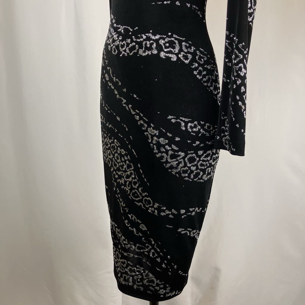 2000s Vintage Cache Black Silver Animal Print