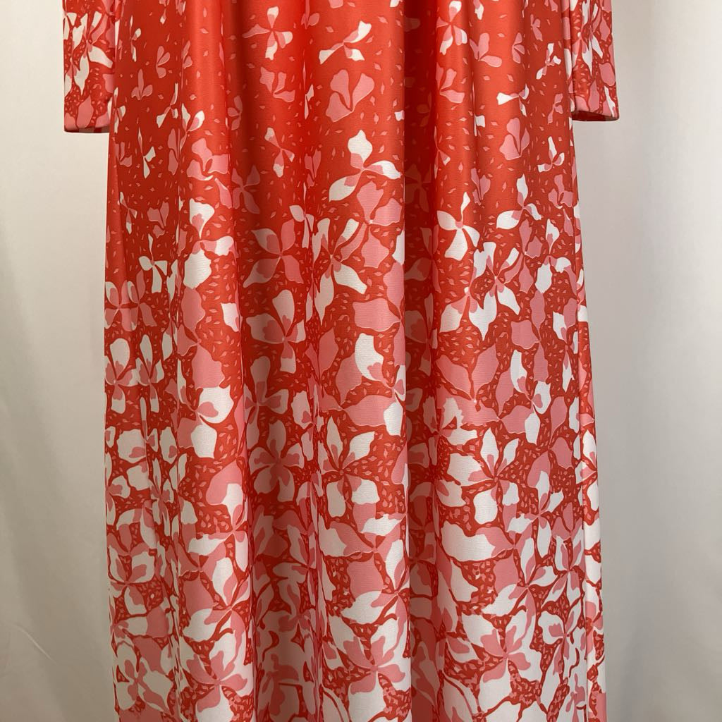 white and red floral maxi dress 1970s Red and White Floral Maxi