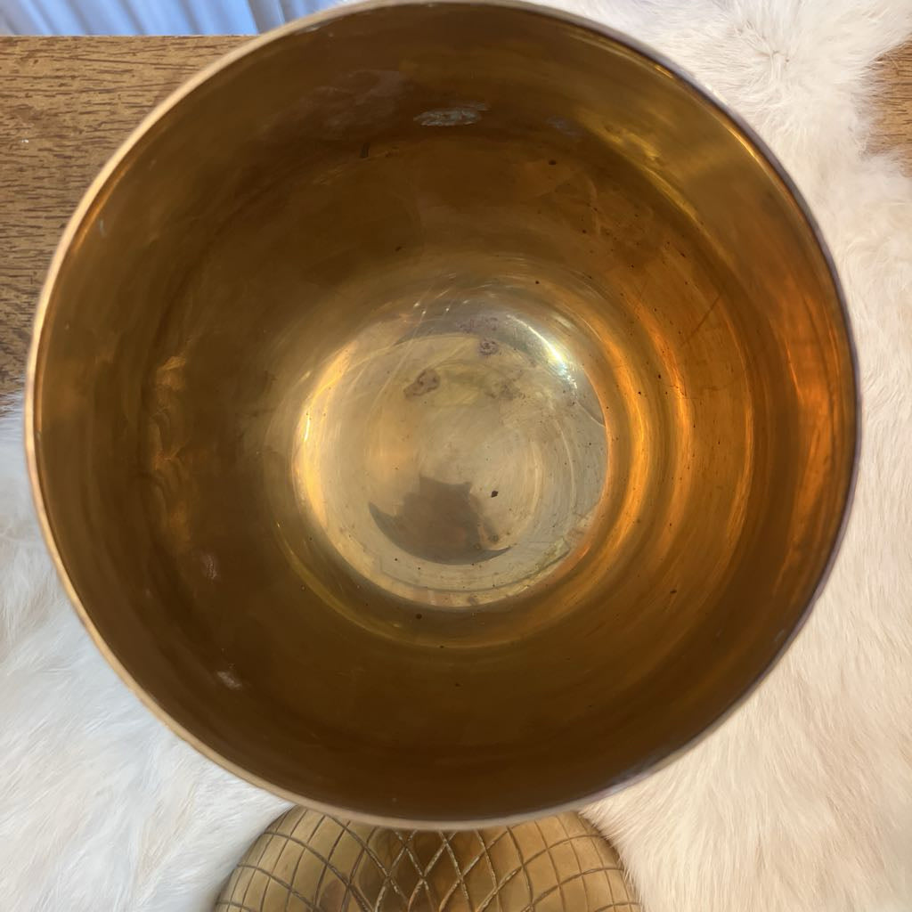 Vintage Large Brass Pineapple Container