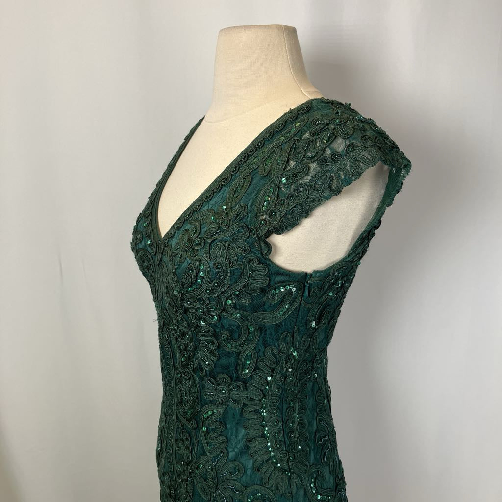 1990s Sue Wong Nocturne Emerald Green Sequin Cocktail Dress 1990s Sue Wong Nocturne Emerald Green Sequin Cocktail Dress