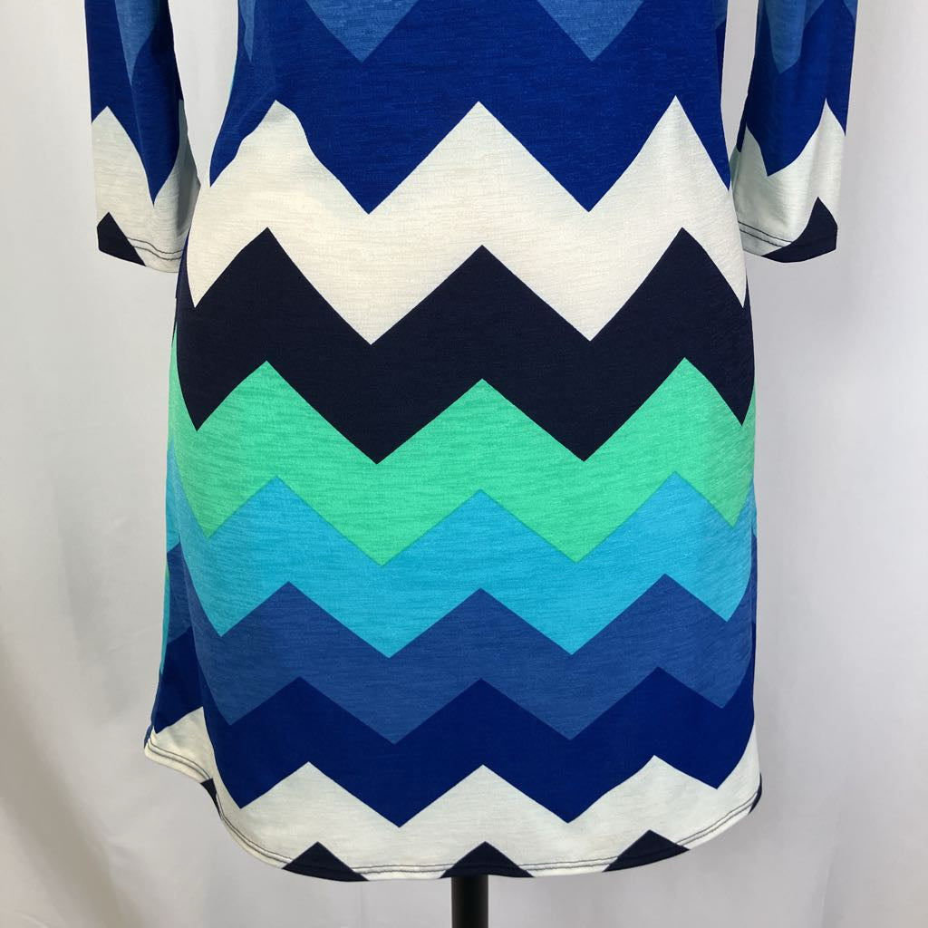 Y2K Chevron Dress w/ Back Zipper
