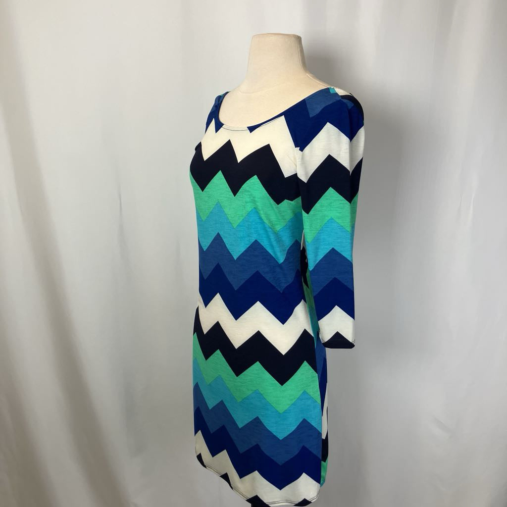 Y2K Chevron Dress w/ Back Zipper