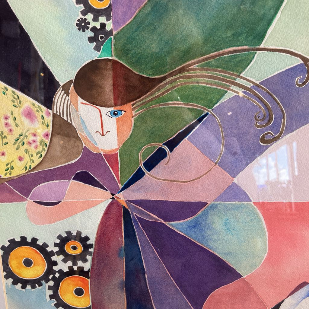 Vintage Signed Mixed Media Abstract Art