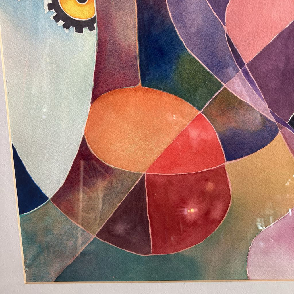 Vintage Signed Mixed Media Abstract Art