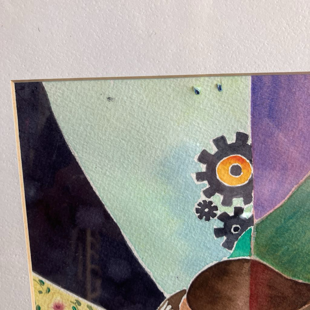 Vintage Signed Mixed Media Abstract Art