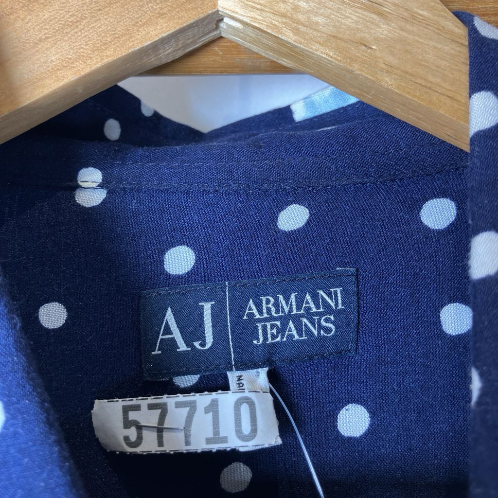1990s Armani Jeans Blue Moon Long Sleeve Button Down Shirt