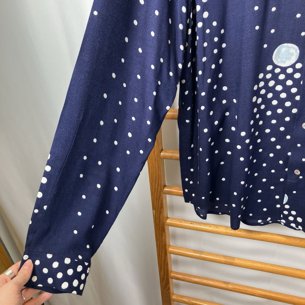 1990s Armani Jeans Blue Moon Long Sleeve Button Down Shirt