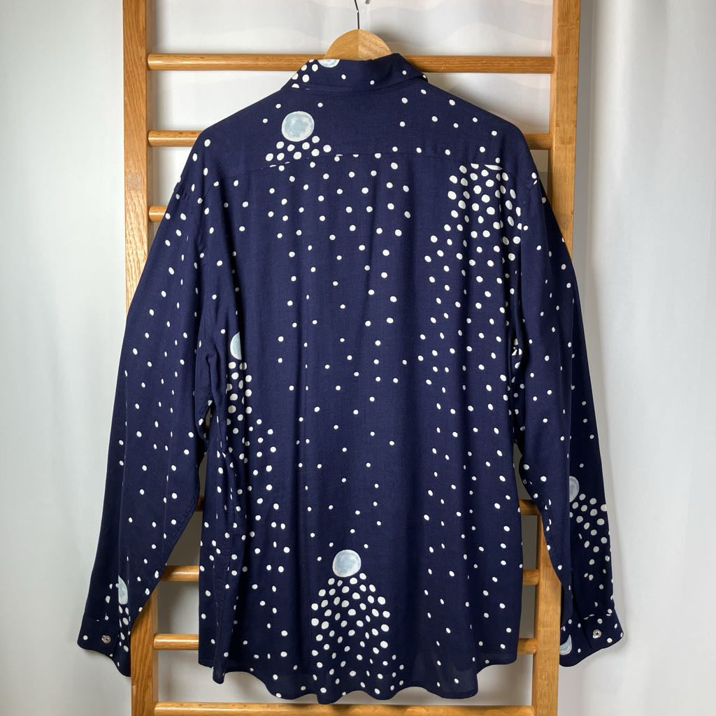 1990s Armani Jeans Blue Moon Long Sleeve Button Down Shirt