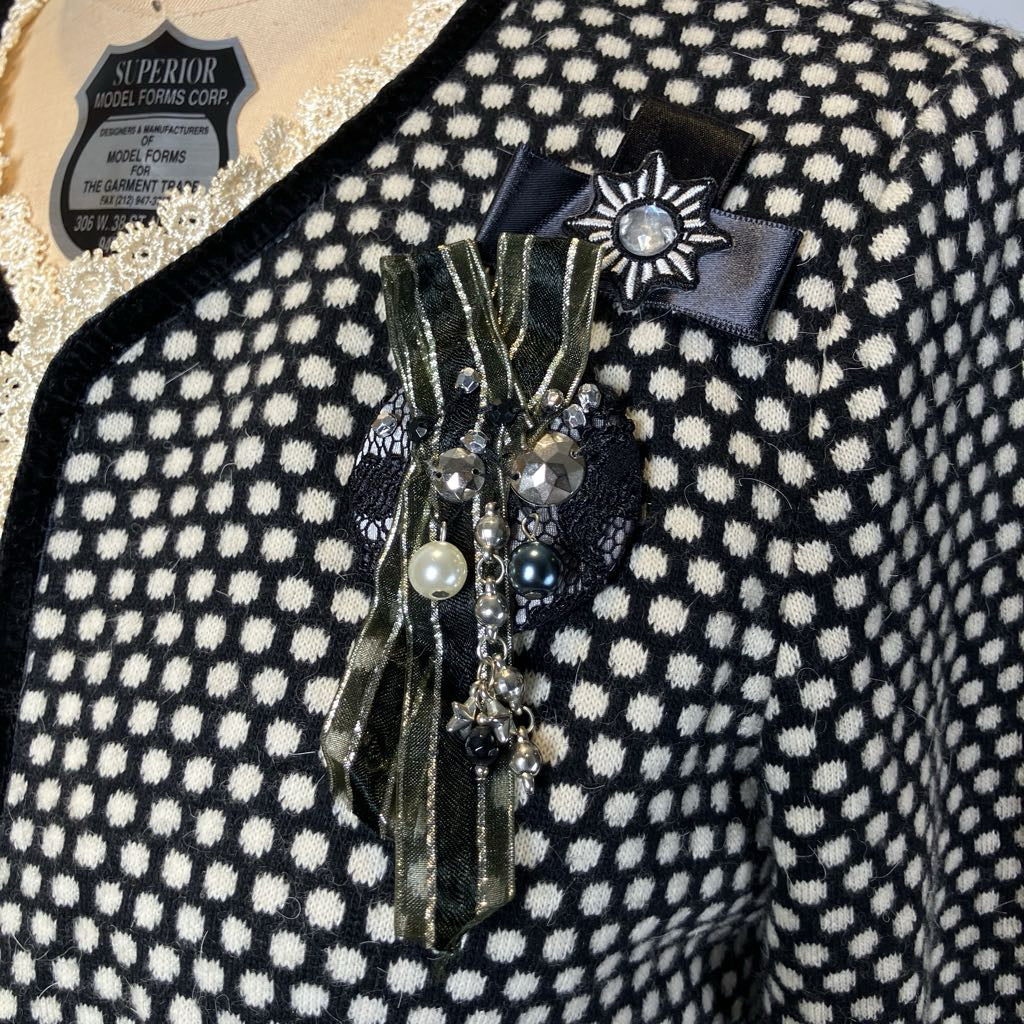 Polka Dot Crop Blazer Top
