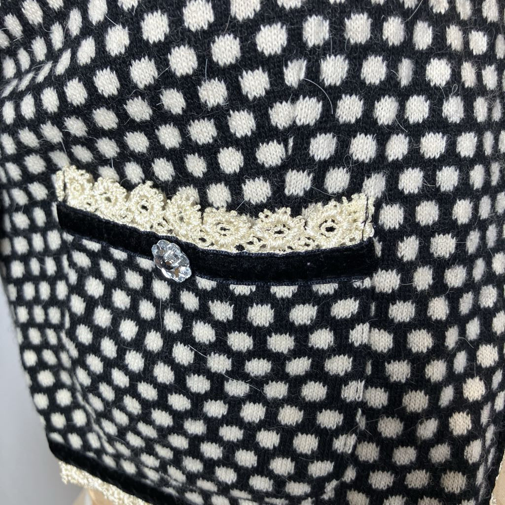 Polka Dot Crop Blazer Top