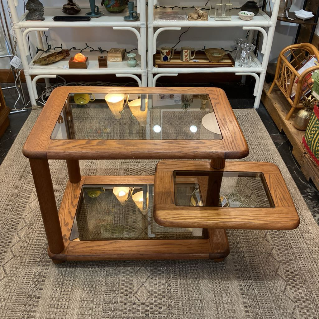 1970s Null MFG Co. Glasstop Side Table