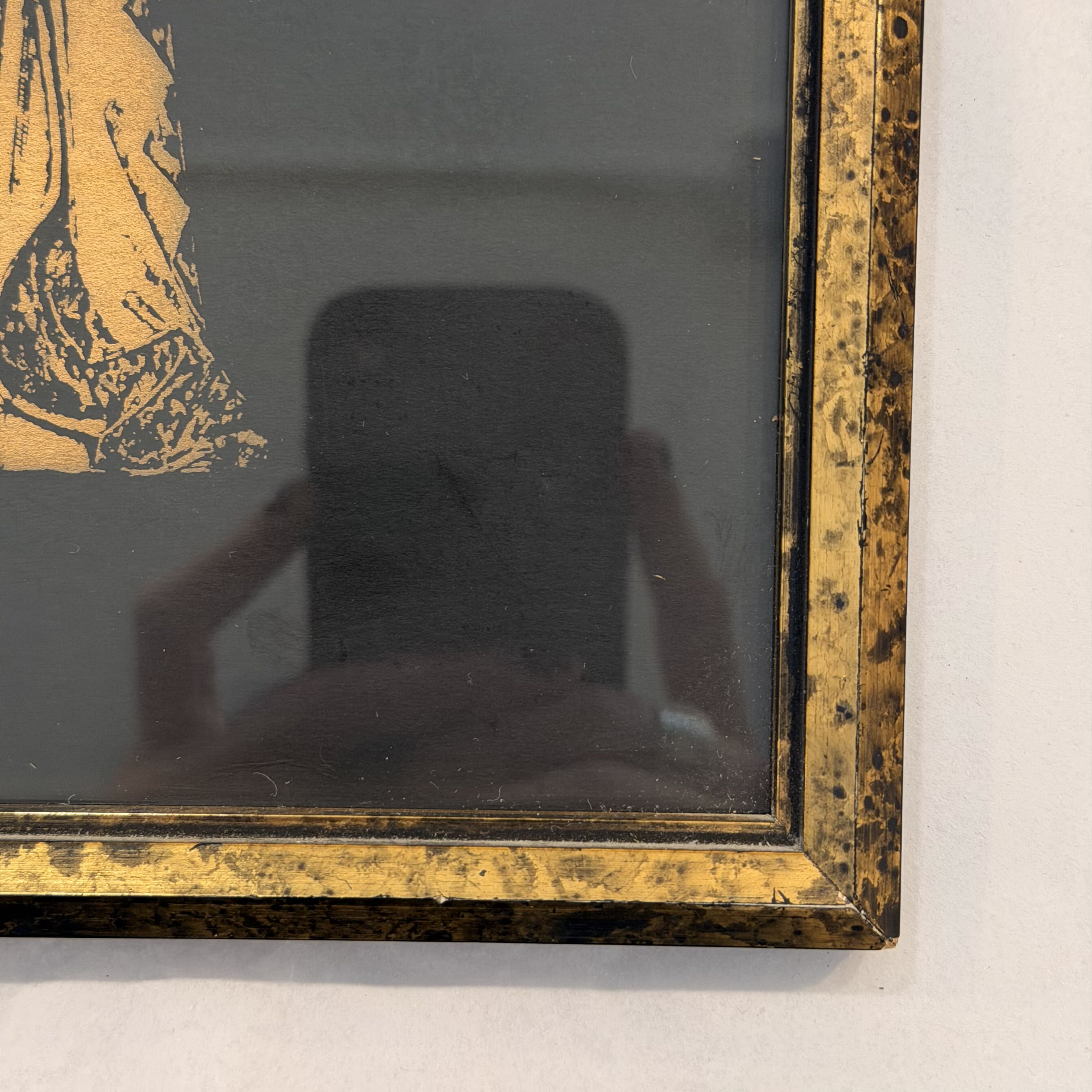 Vintage Framed Brass Rubbing Art