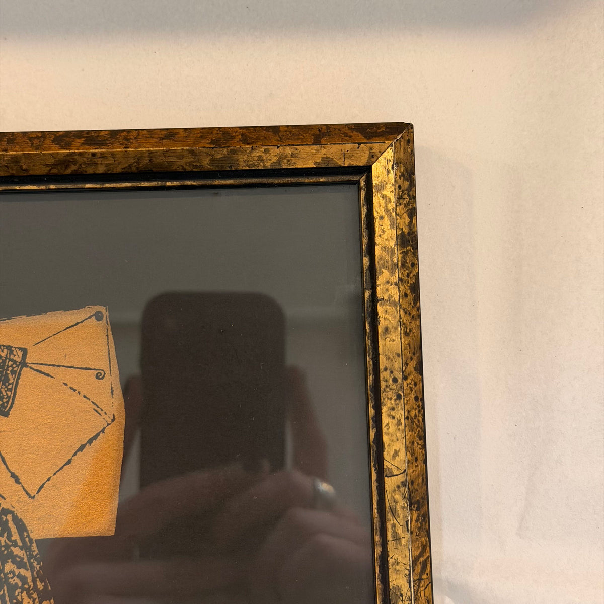 Vintage Framed Brass Rubbing Art