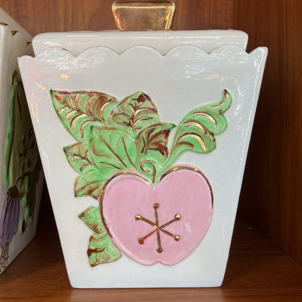 1960s Hand-Painted Ceramic Canister Set of Three
