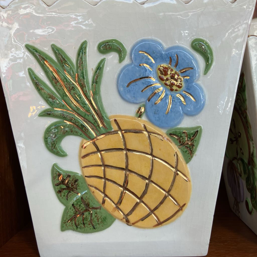 1960s Hand-Painted Ceramic Canister Set of Three