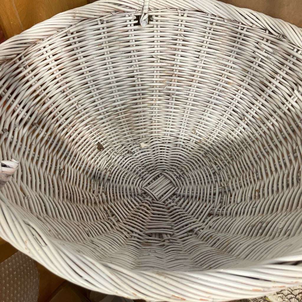 1970s Hanging Wicker Basket