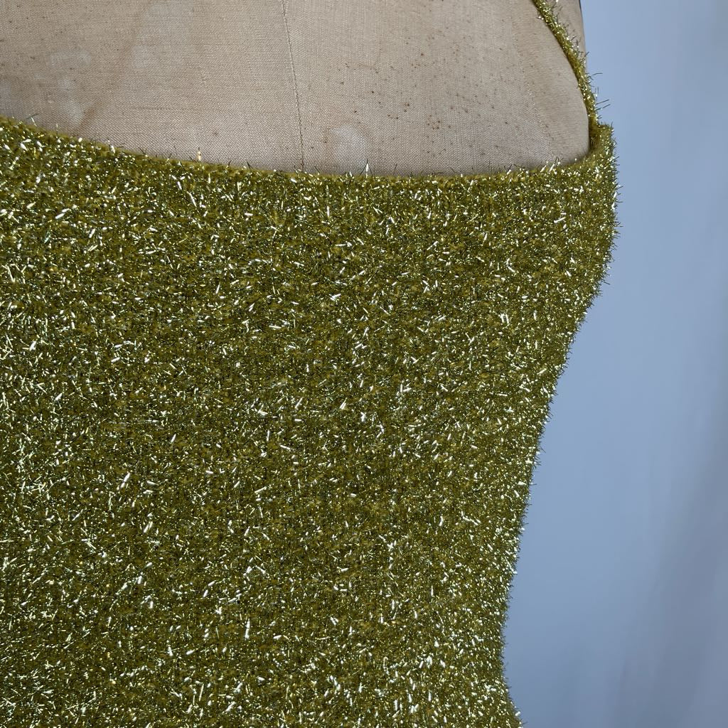 Metallic Knit Mini Halter Dress