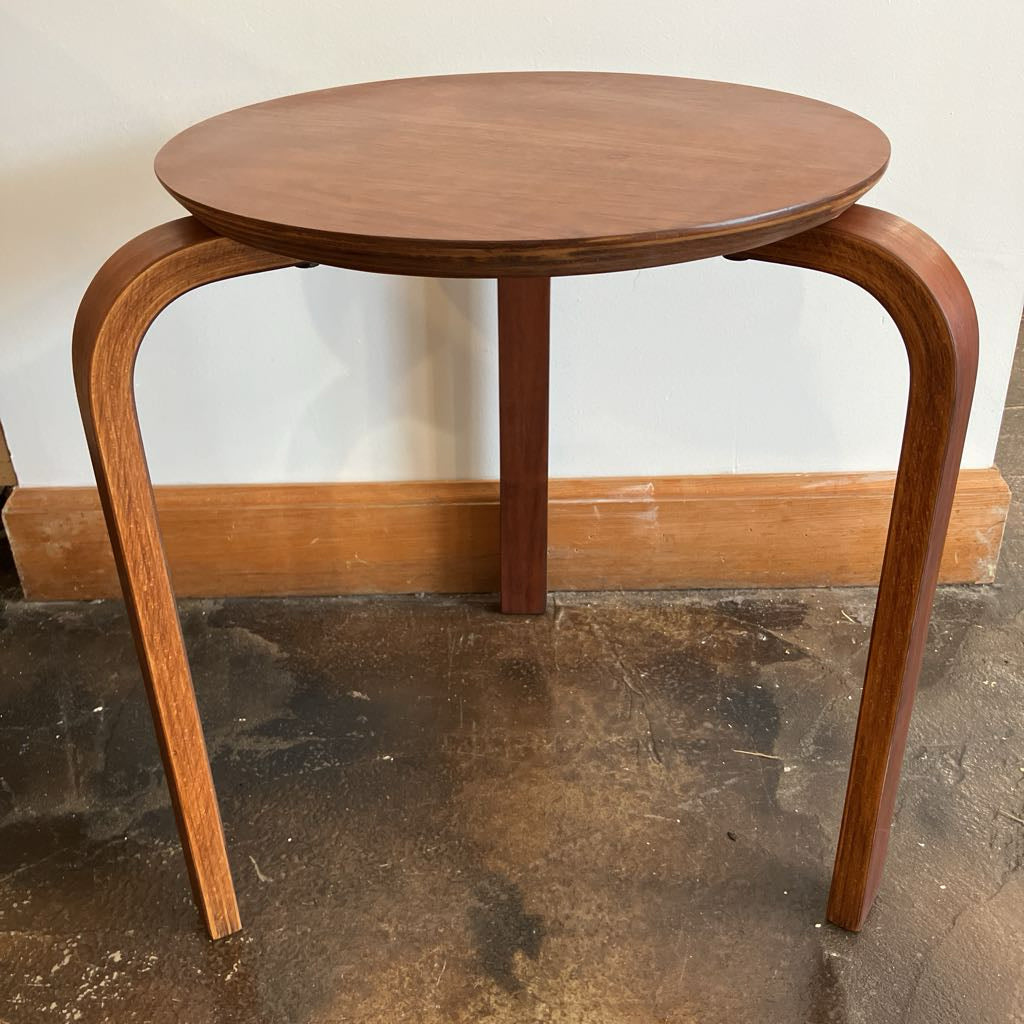 Danish Modern Alvar Aalto Inspired Teak Bentwood Side Table
