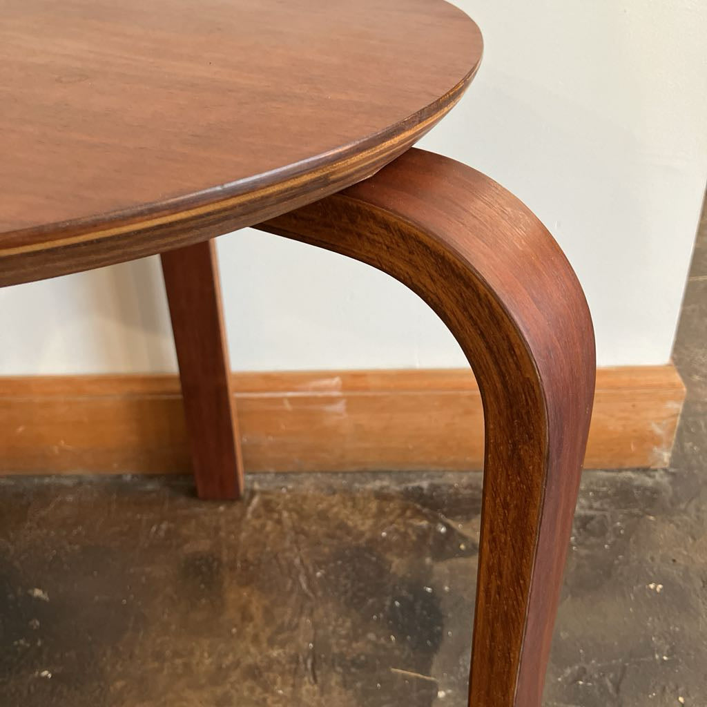 Danish Modern Alvar Aalto Inspired Teak Bentwood Side Table