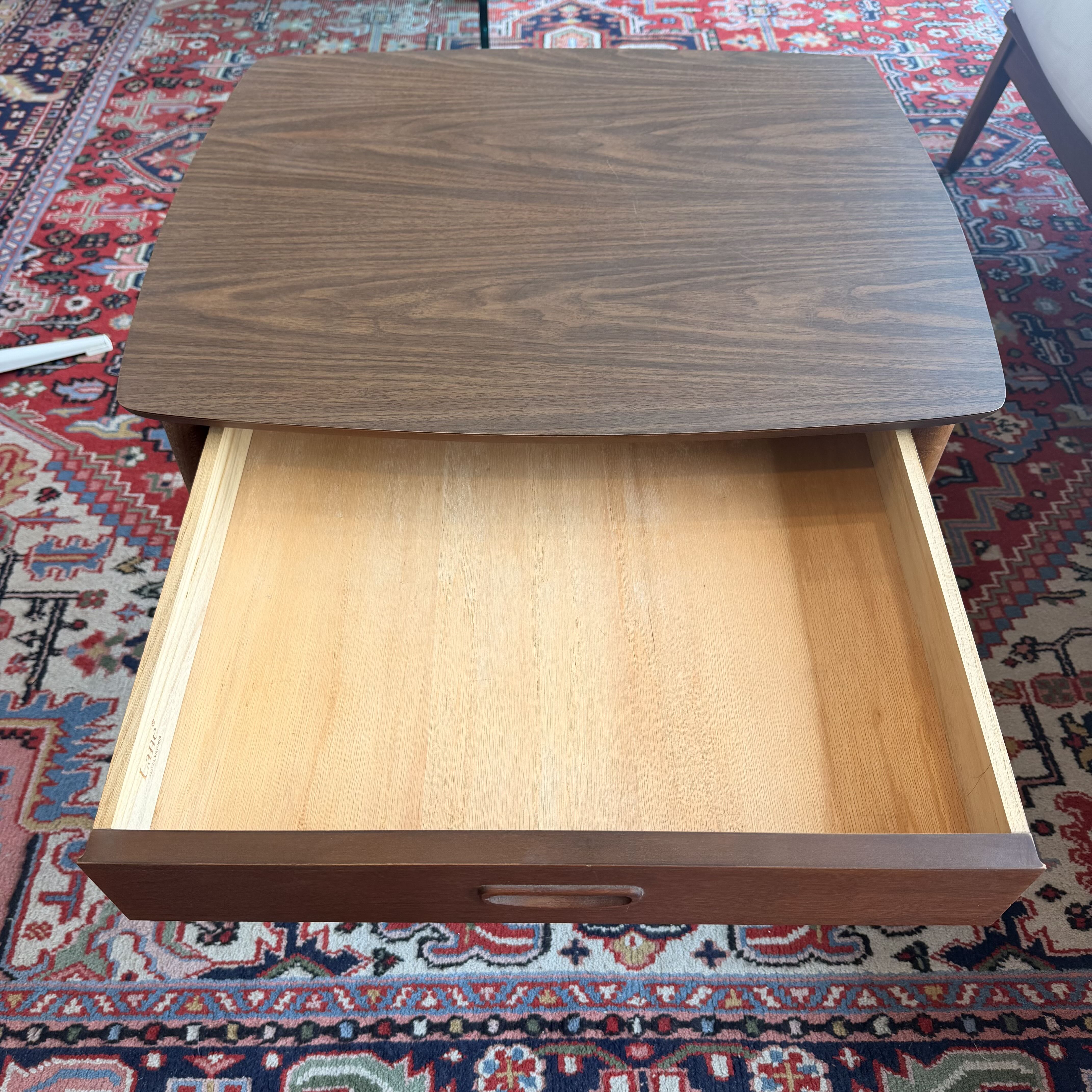 Lane Mid Century Modern Single Drawer Walnut End Table