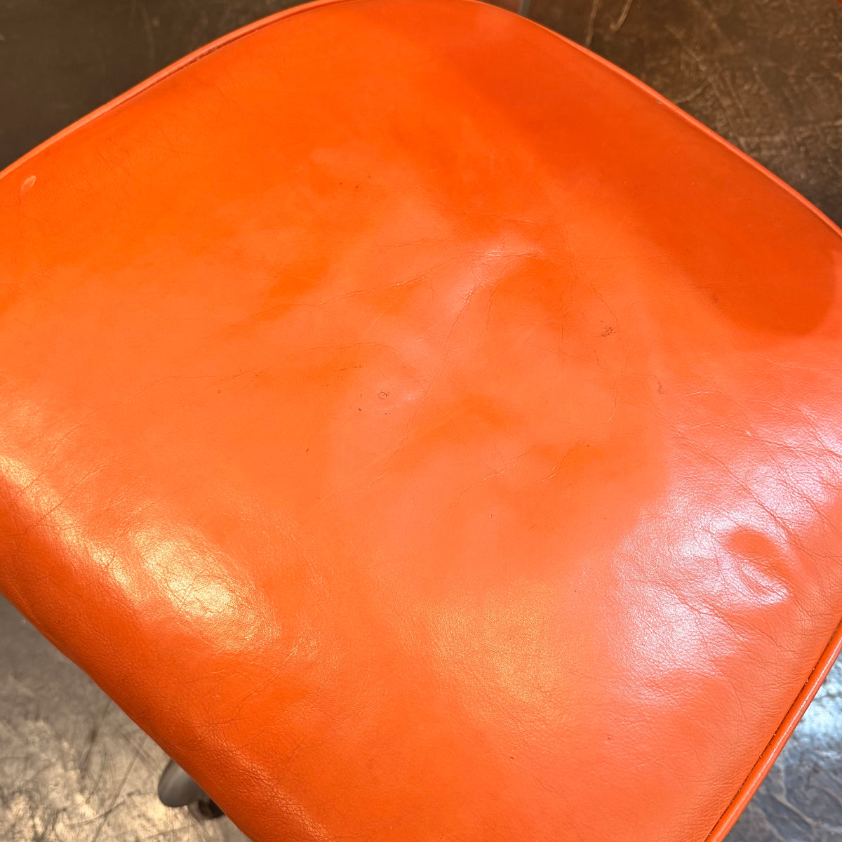 Vtg Orange Tanker Office Chair