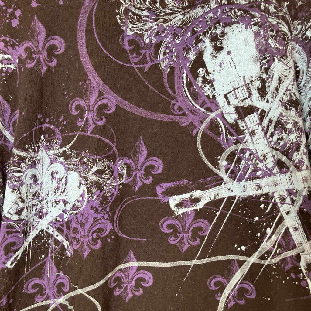 Guitar design with decorative elements on a dark background