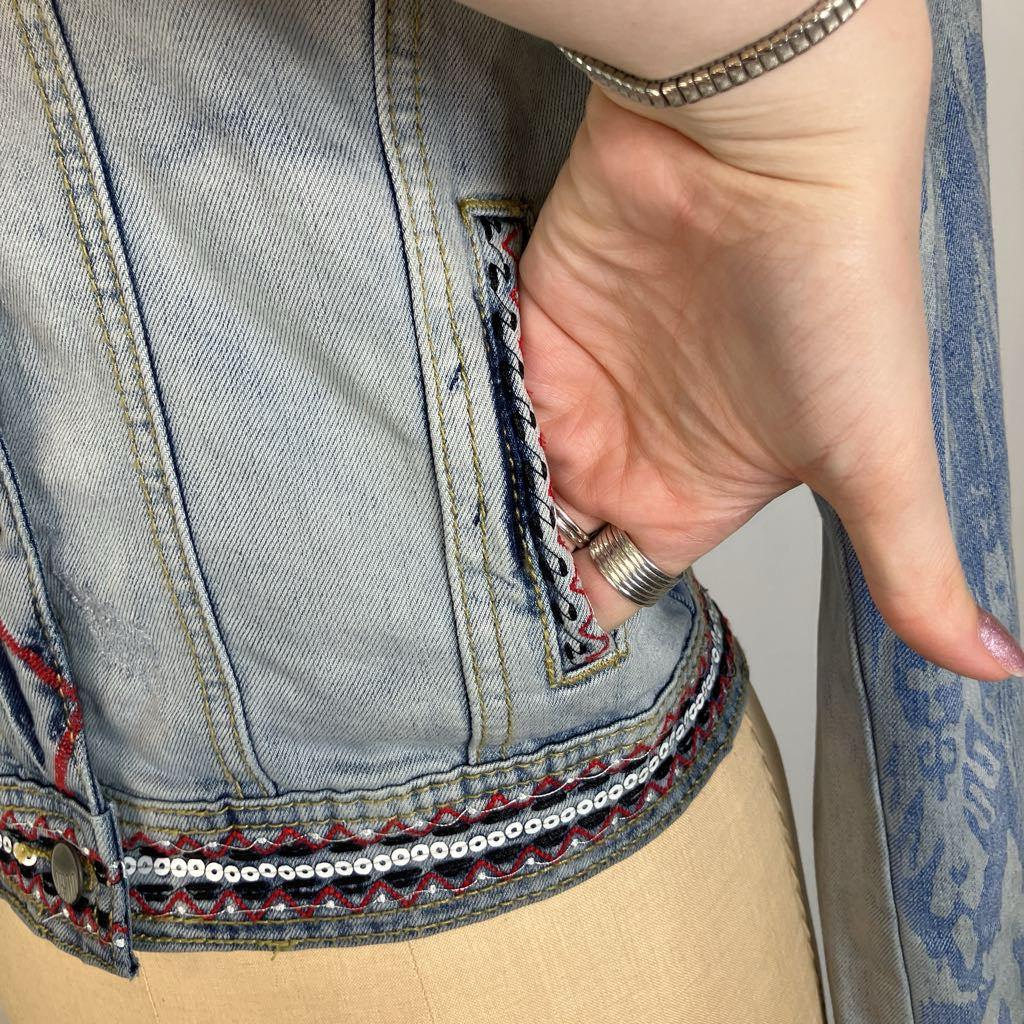 Embroidered Designer Denim Jacket