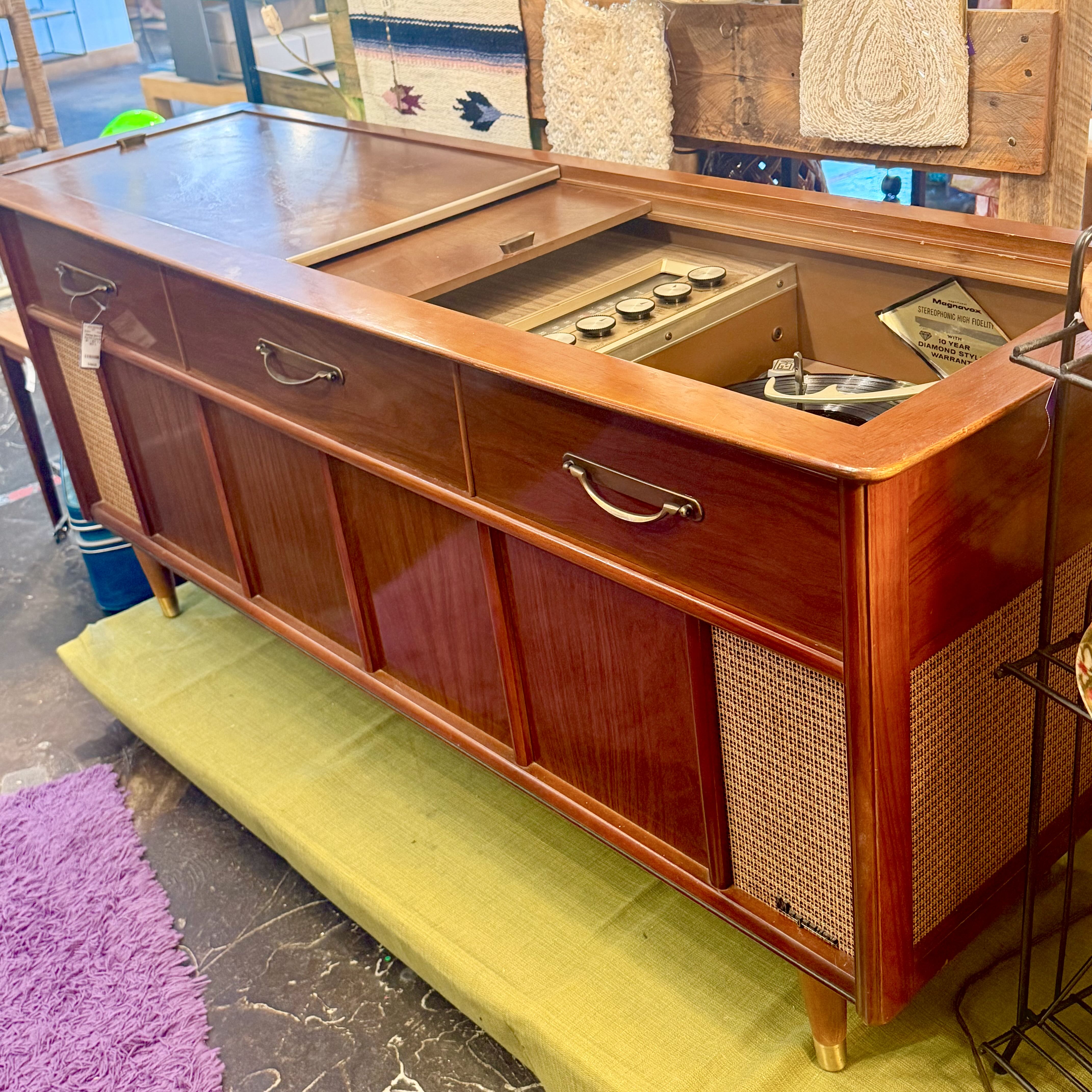 Vintage 1960s Magnavox Stereo Console