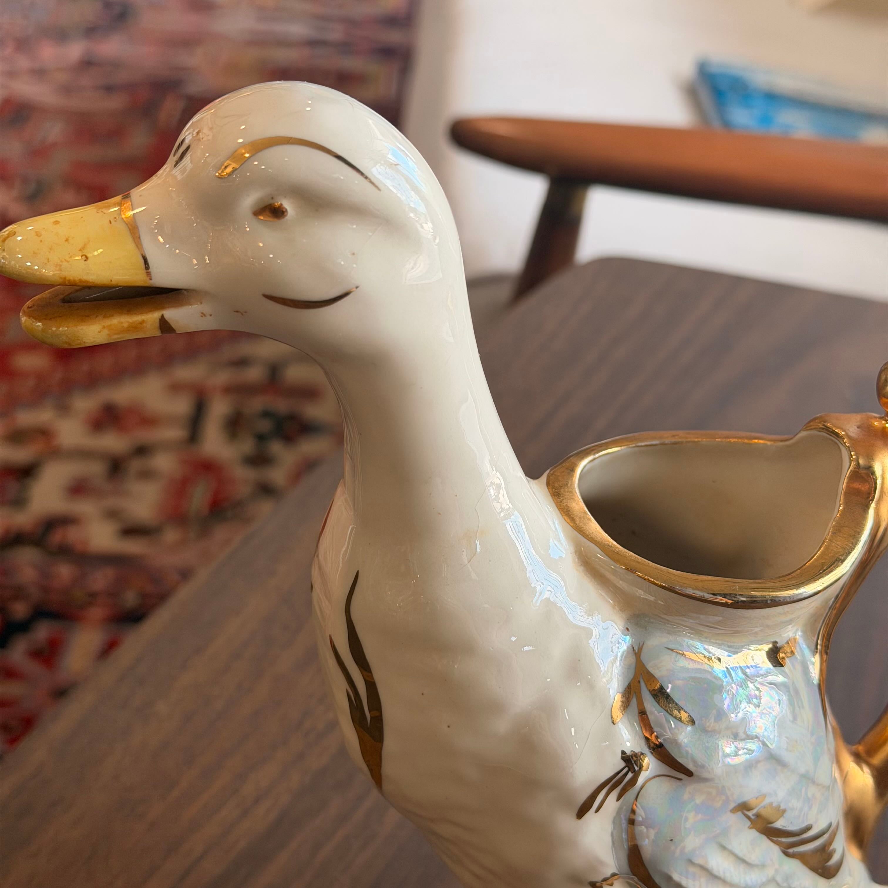 Vintage Ceramic Duck Pitcher