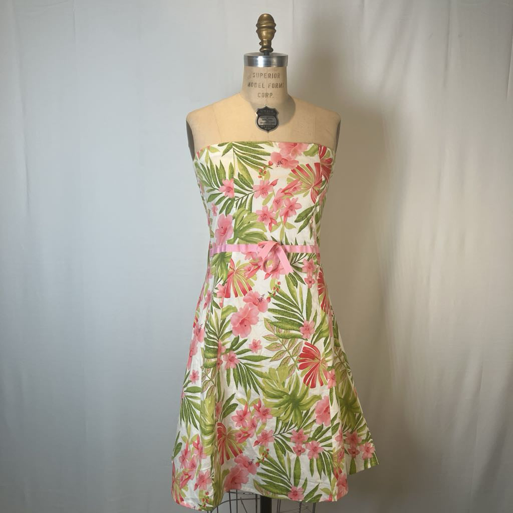 Vintage Pink Floral Mini Dress