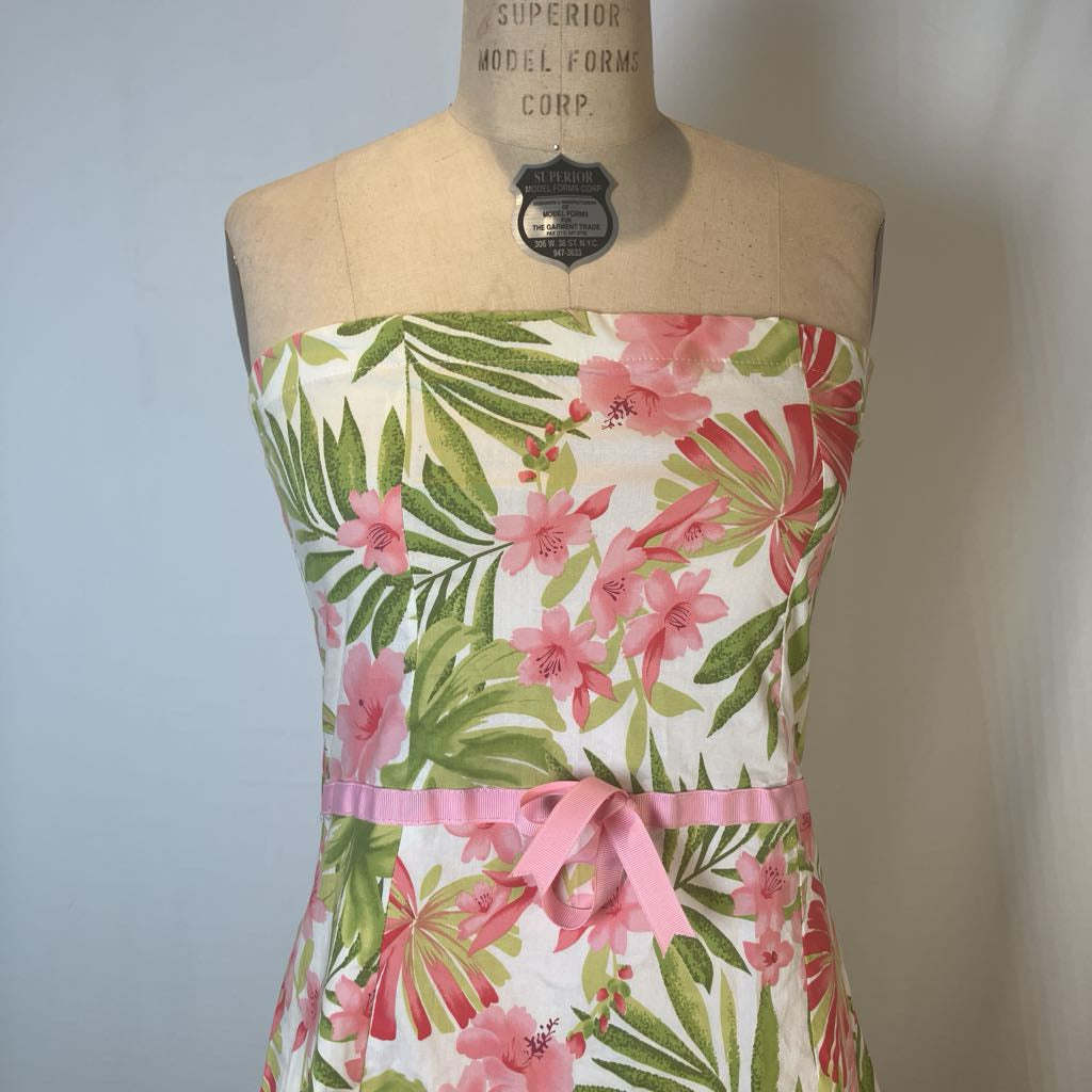 Vintage Pink Floral Mini Dress