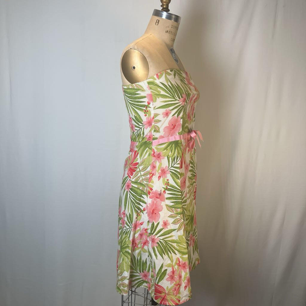 Vintage Pink Floral Mini Dress