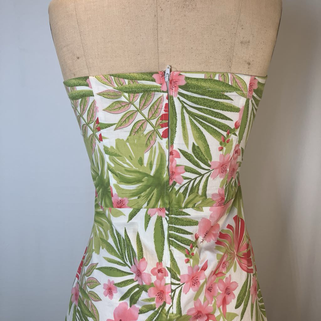 Vintage Pink Floral Mini Dress