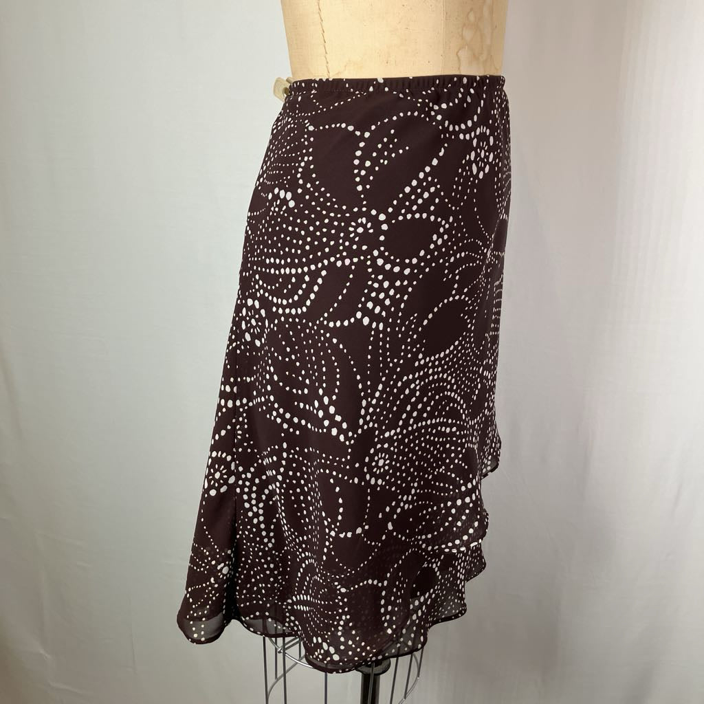 Brown and White Dotted Top and Skirt Set