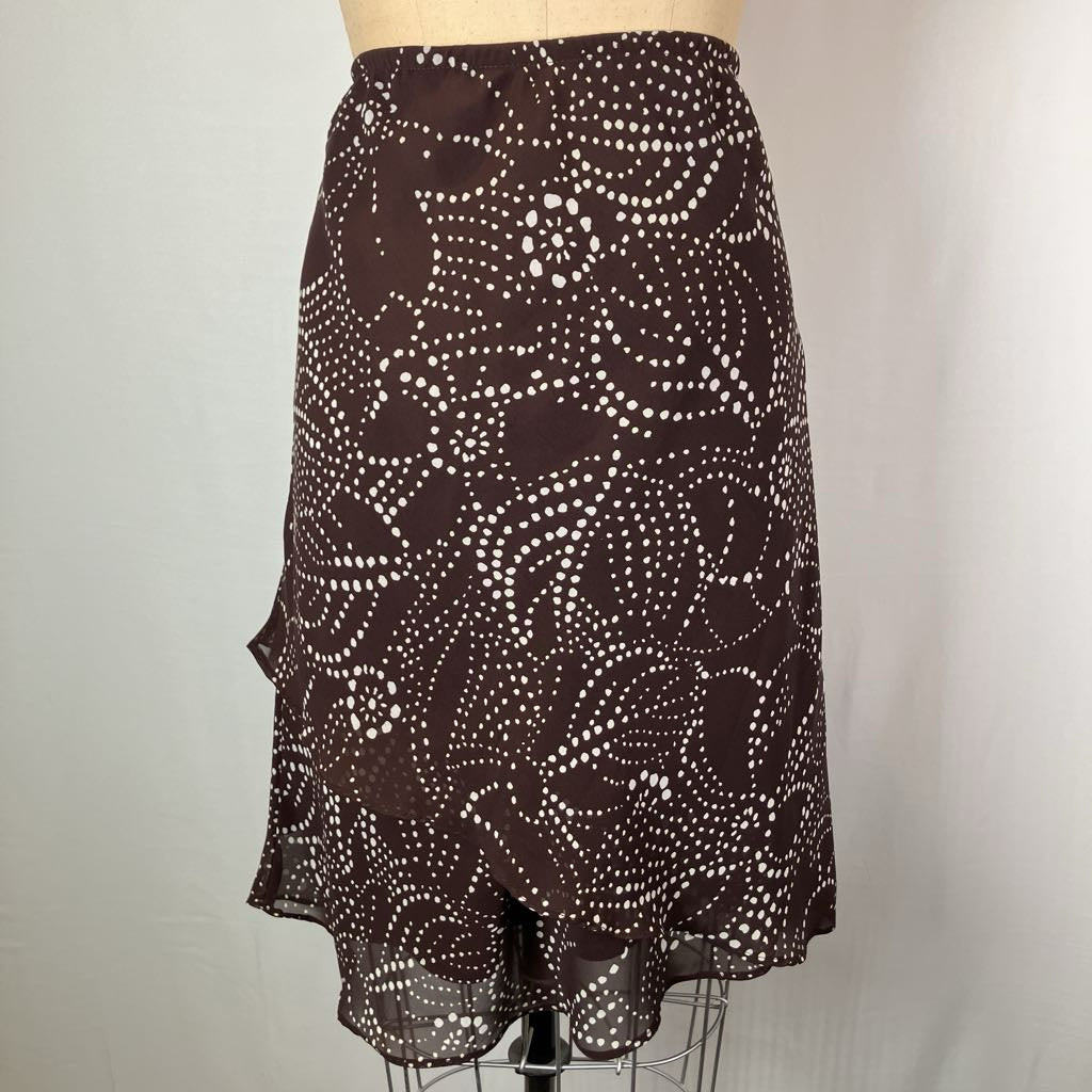 Brown and White Dotted Top and Skirt Set