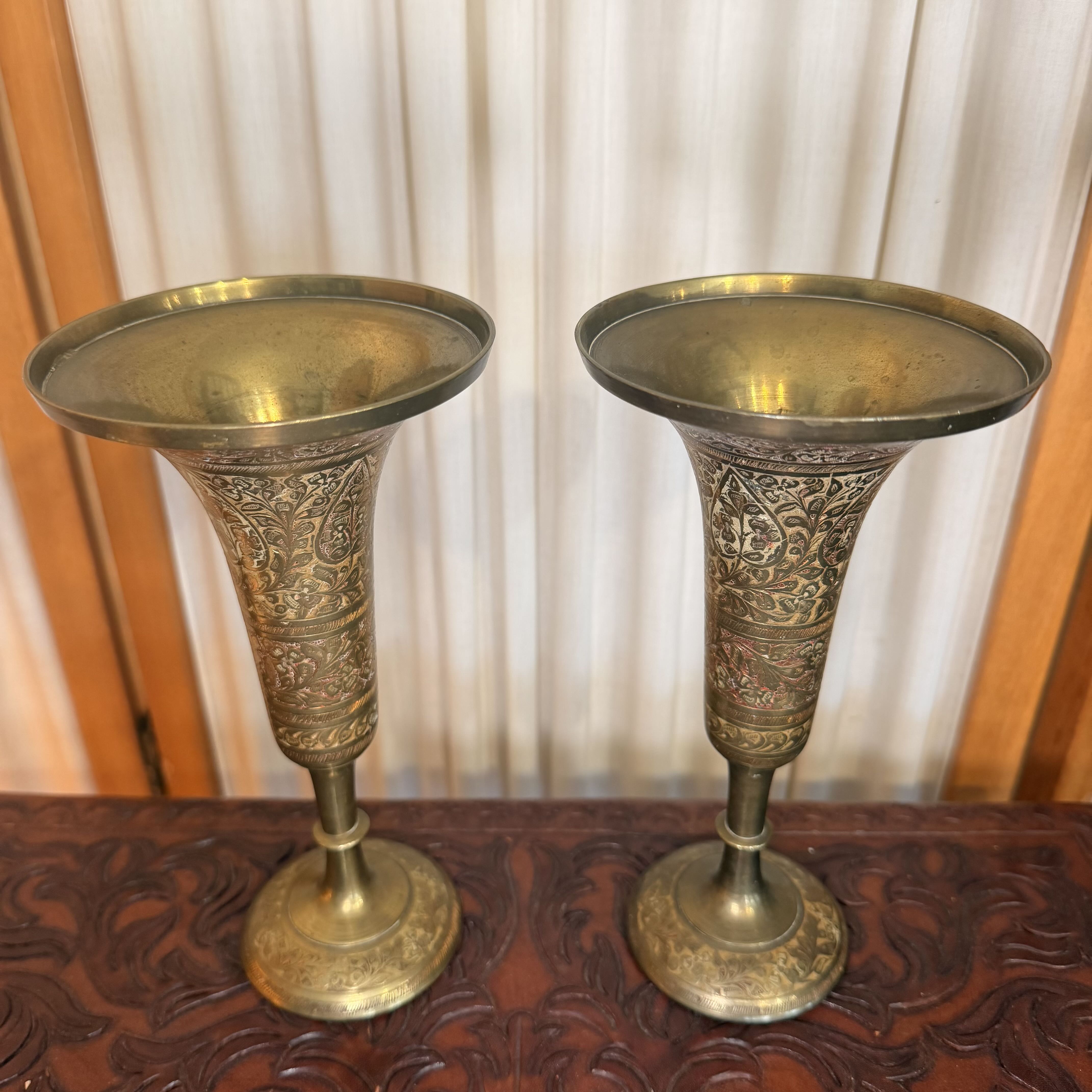 Indian Brass Vases set of 2