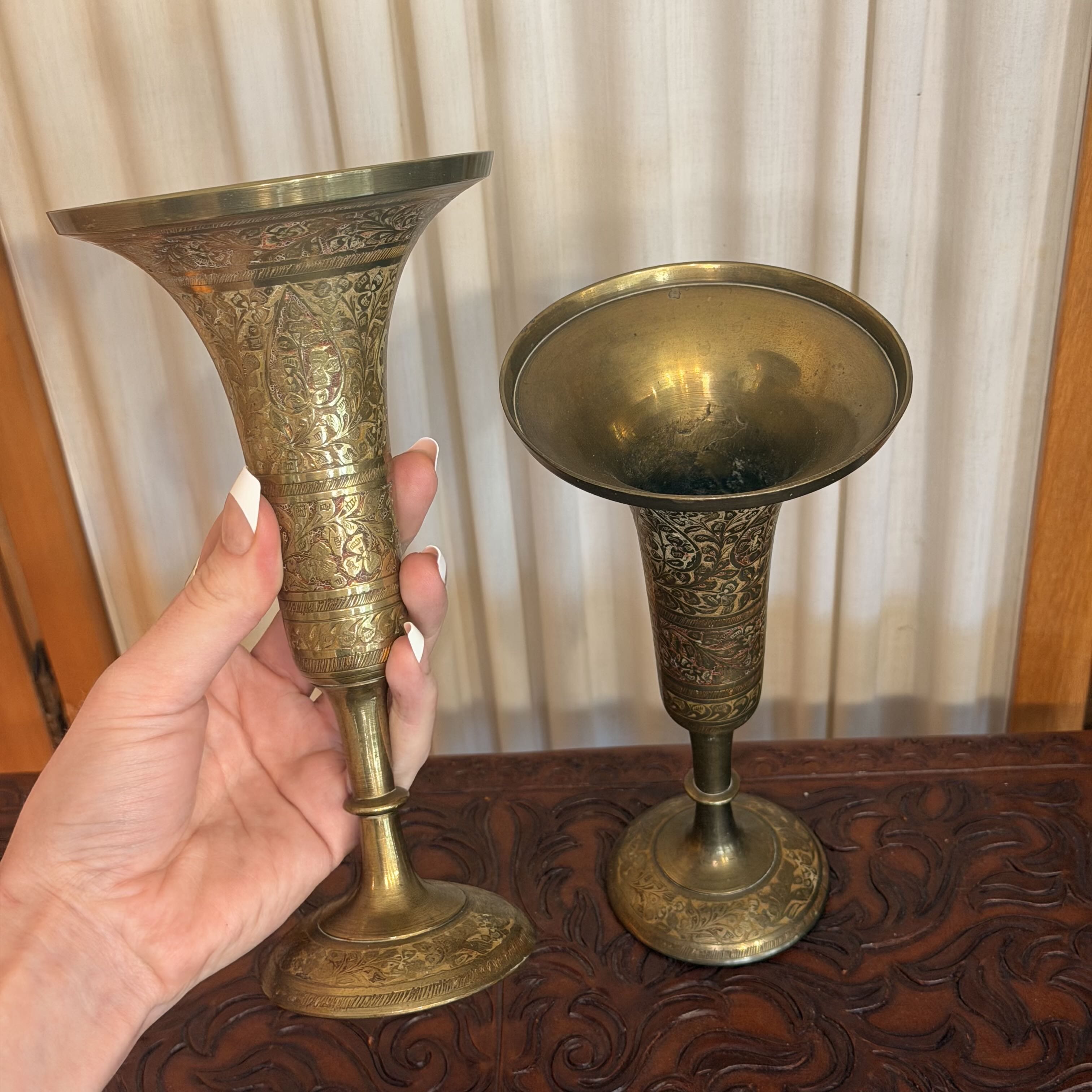 Indian Brass Vases set of 2
