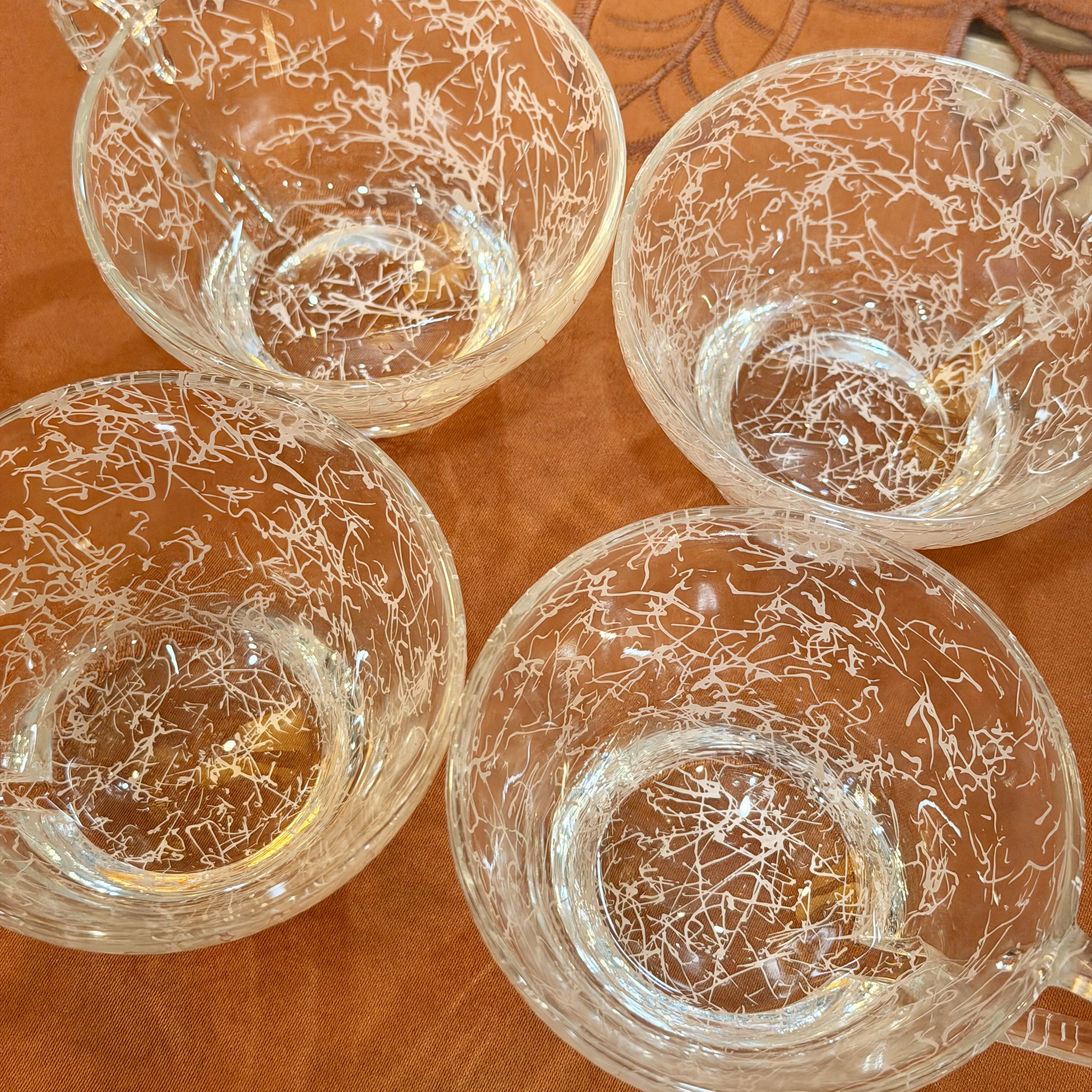 4 Mid Century Pink Tea Cups