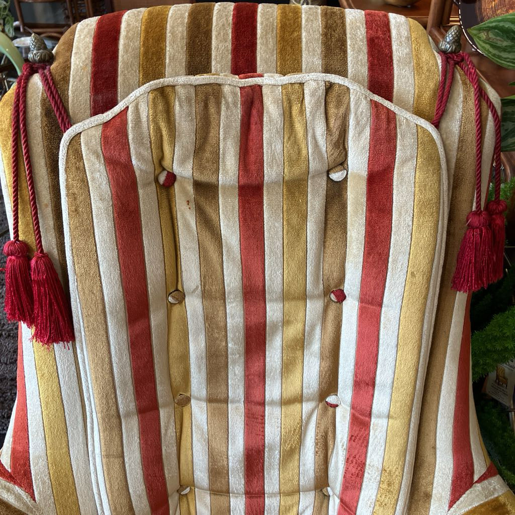 Vintage Striped Upholstered Broyhill Armchair (Each)