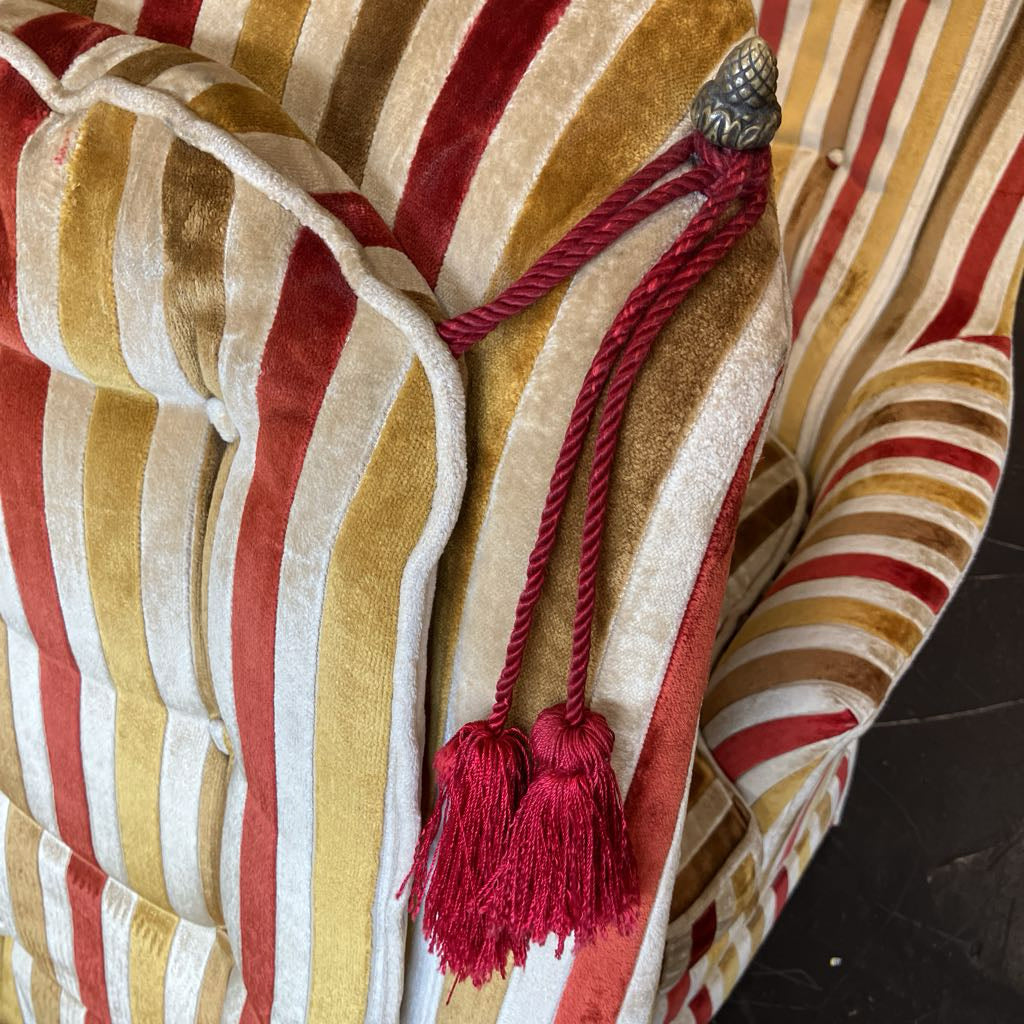 Vintage Striped Upholstered Broyhill Armchair (Each)