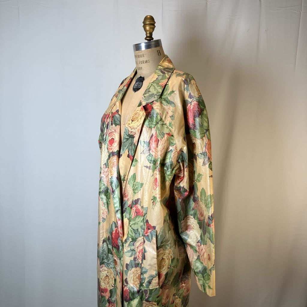 Nordic House Design 1990s Floral Raincoat