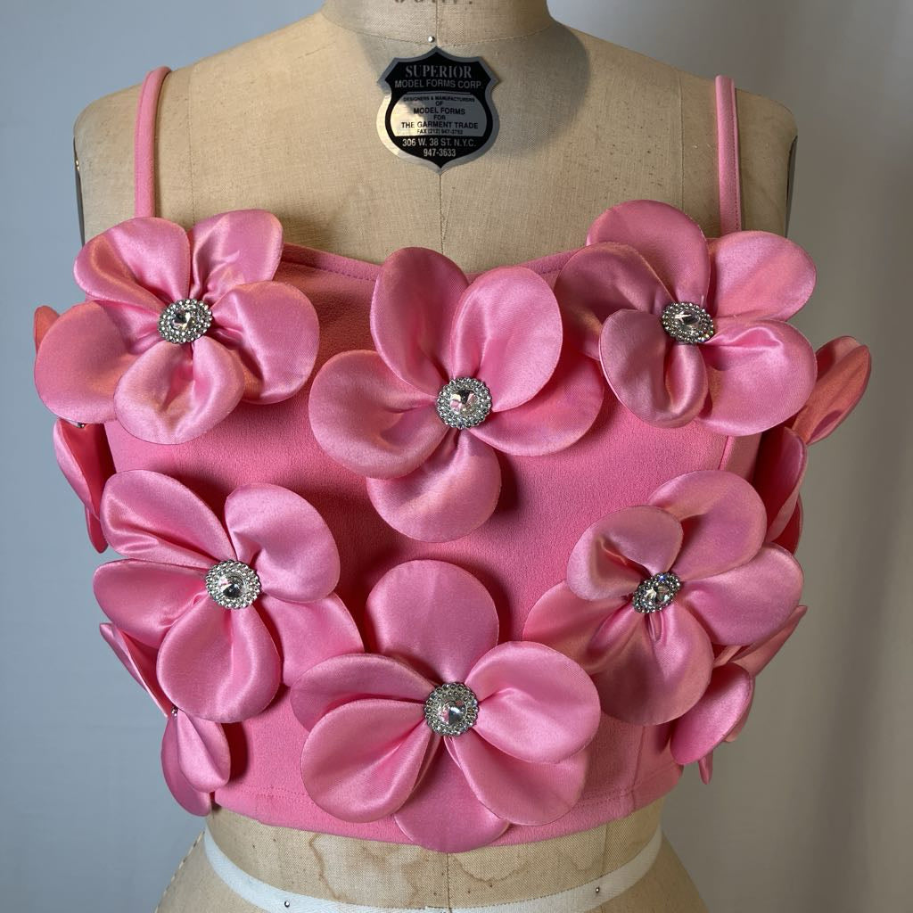 Julia Pink Corset Crop Top