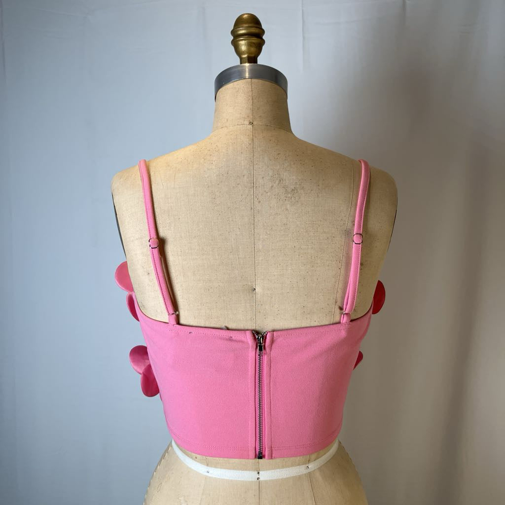 Julia Crop Top Pink Corset Top