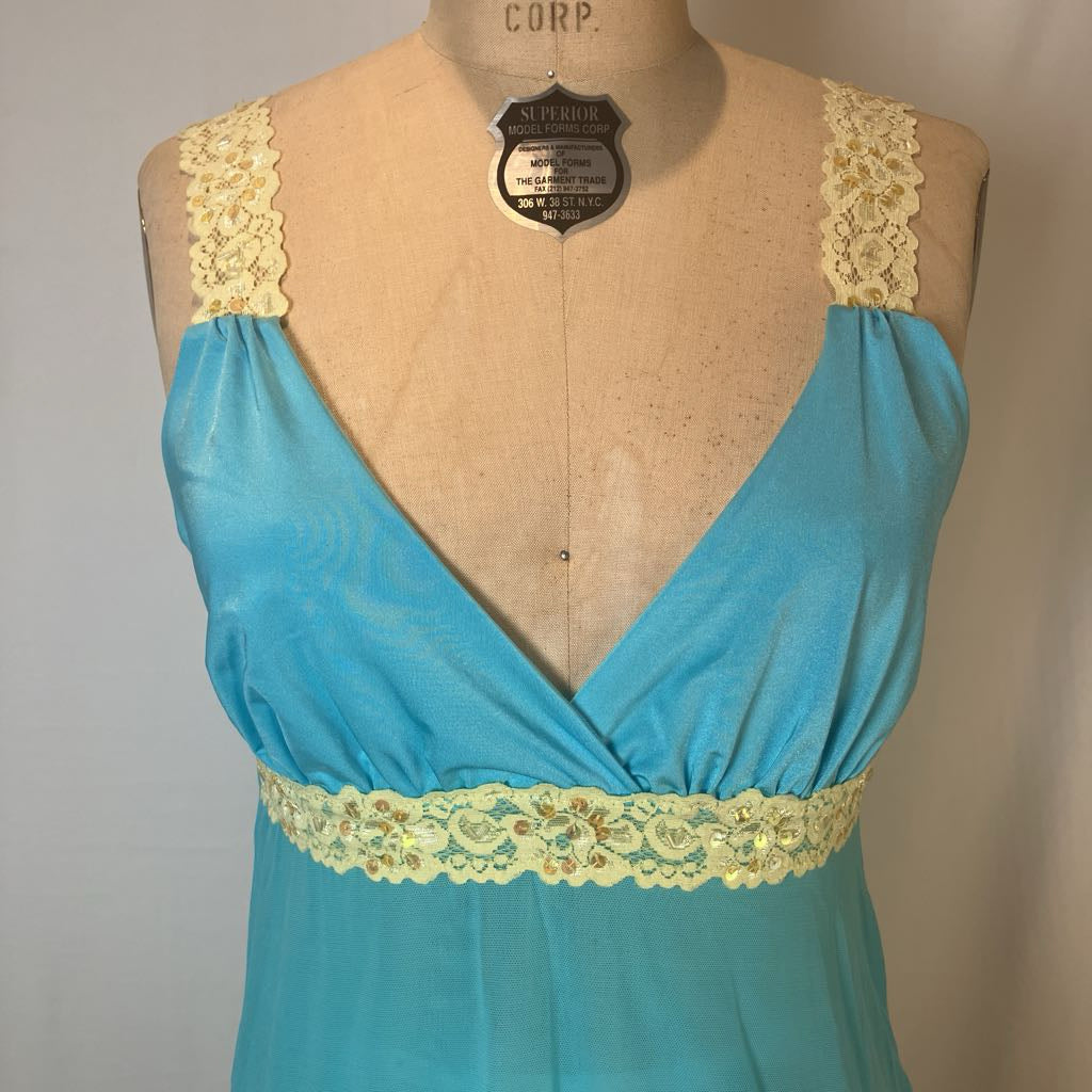 Blue and Yellow Sequin Tank