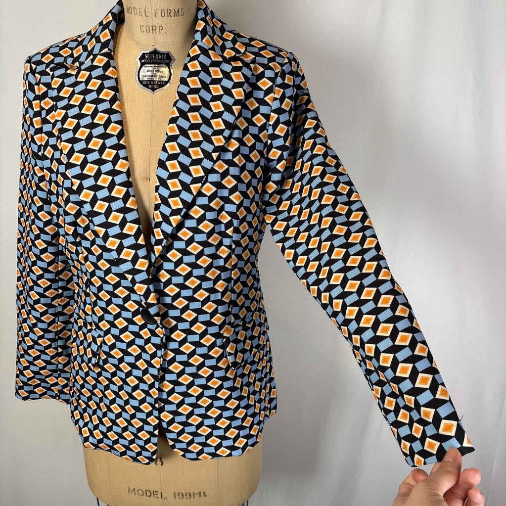 Geo Pattern Retro Mod Blazer