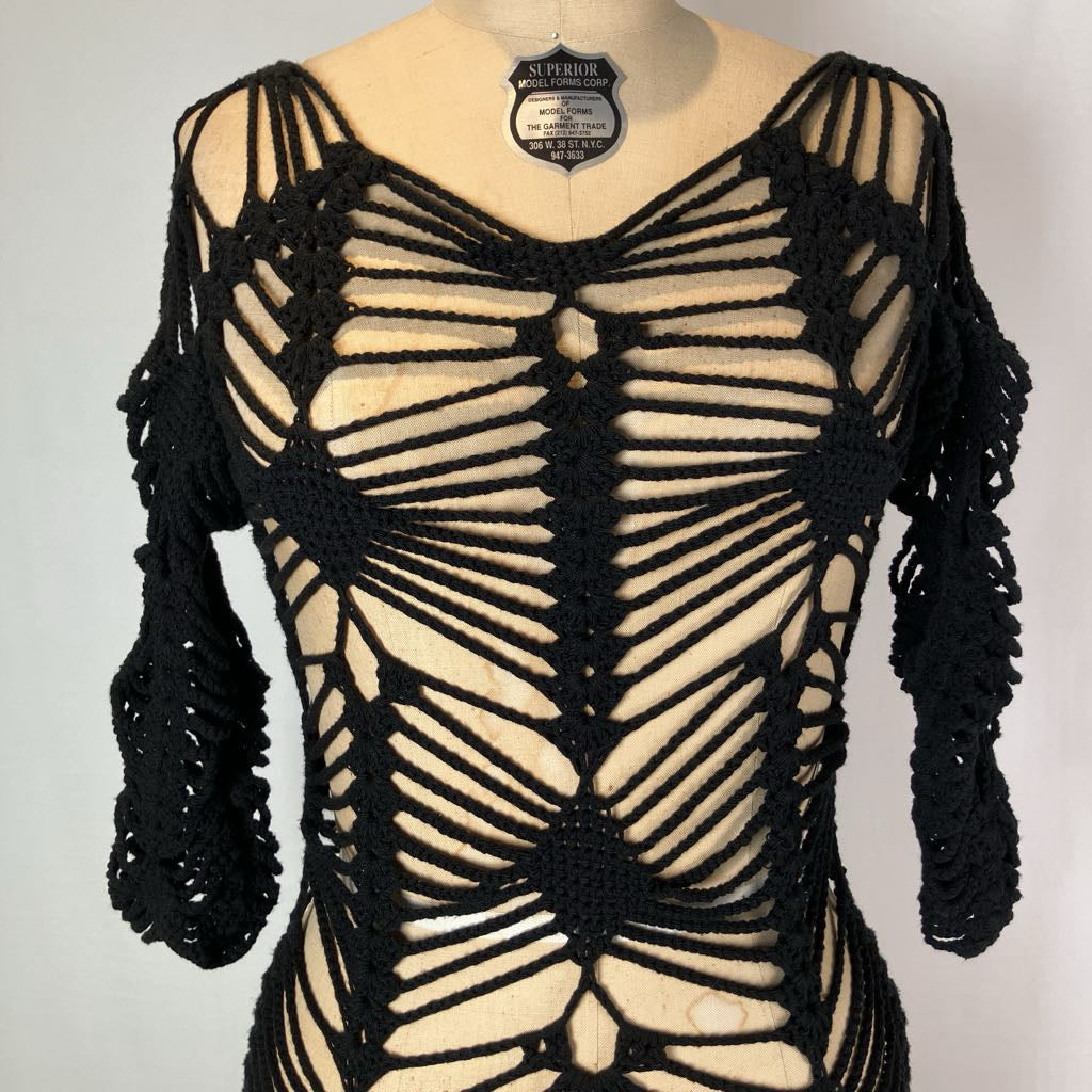 Vintage Spider Web Knit Crochet Top
