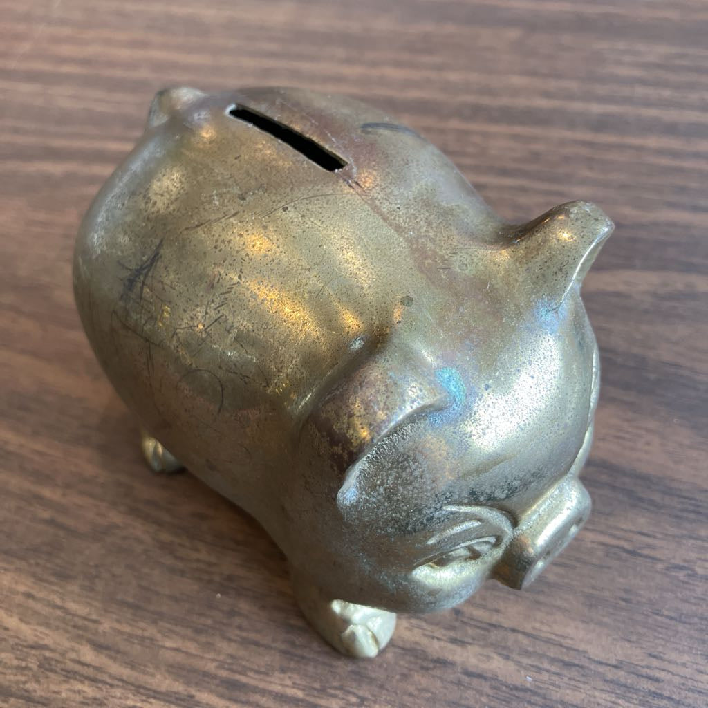 Vintage Brass Piggy Bank