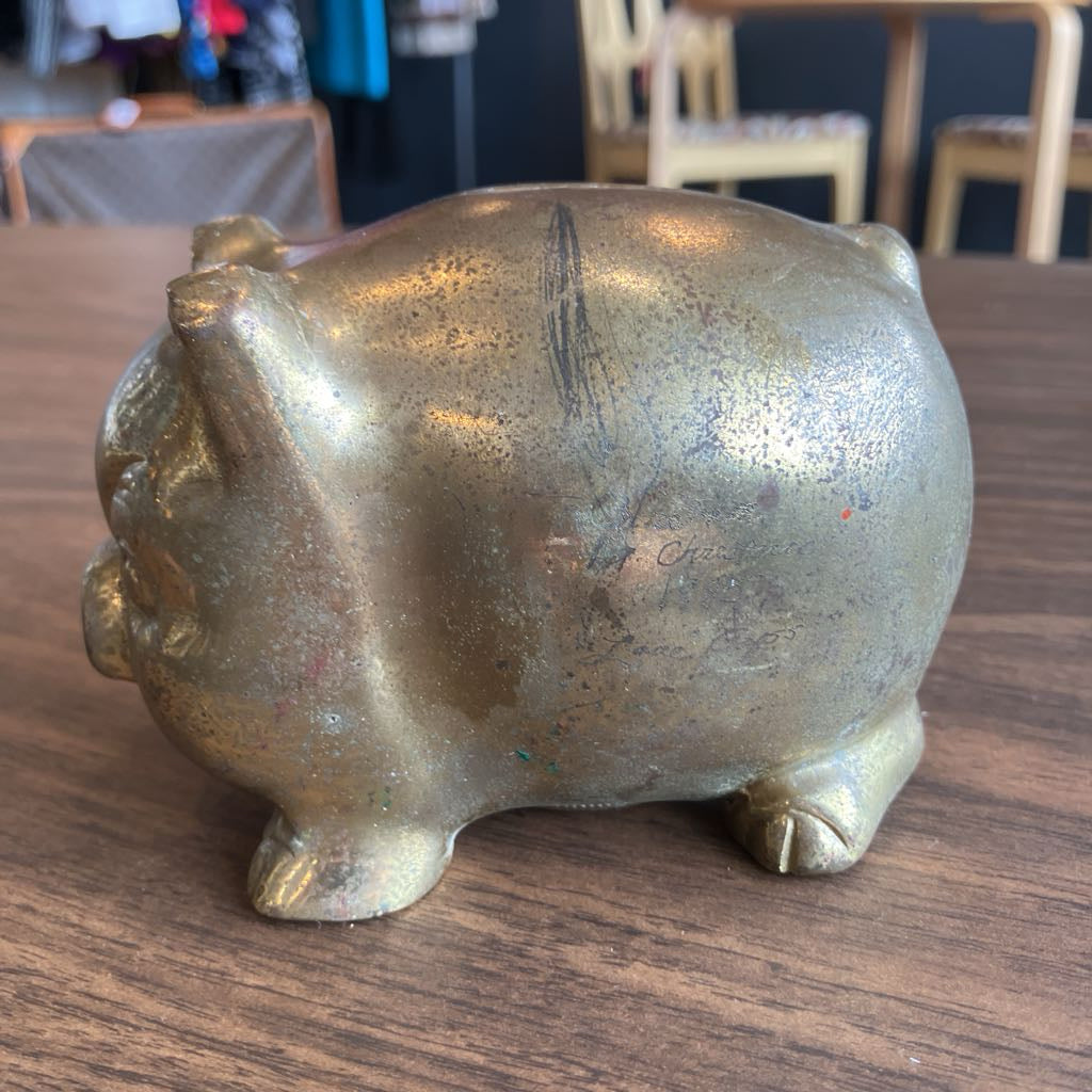 Vintage Brass Piggy Bank