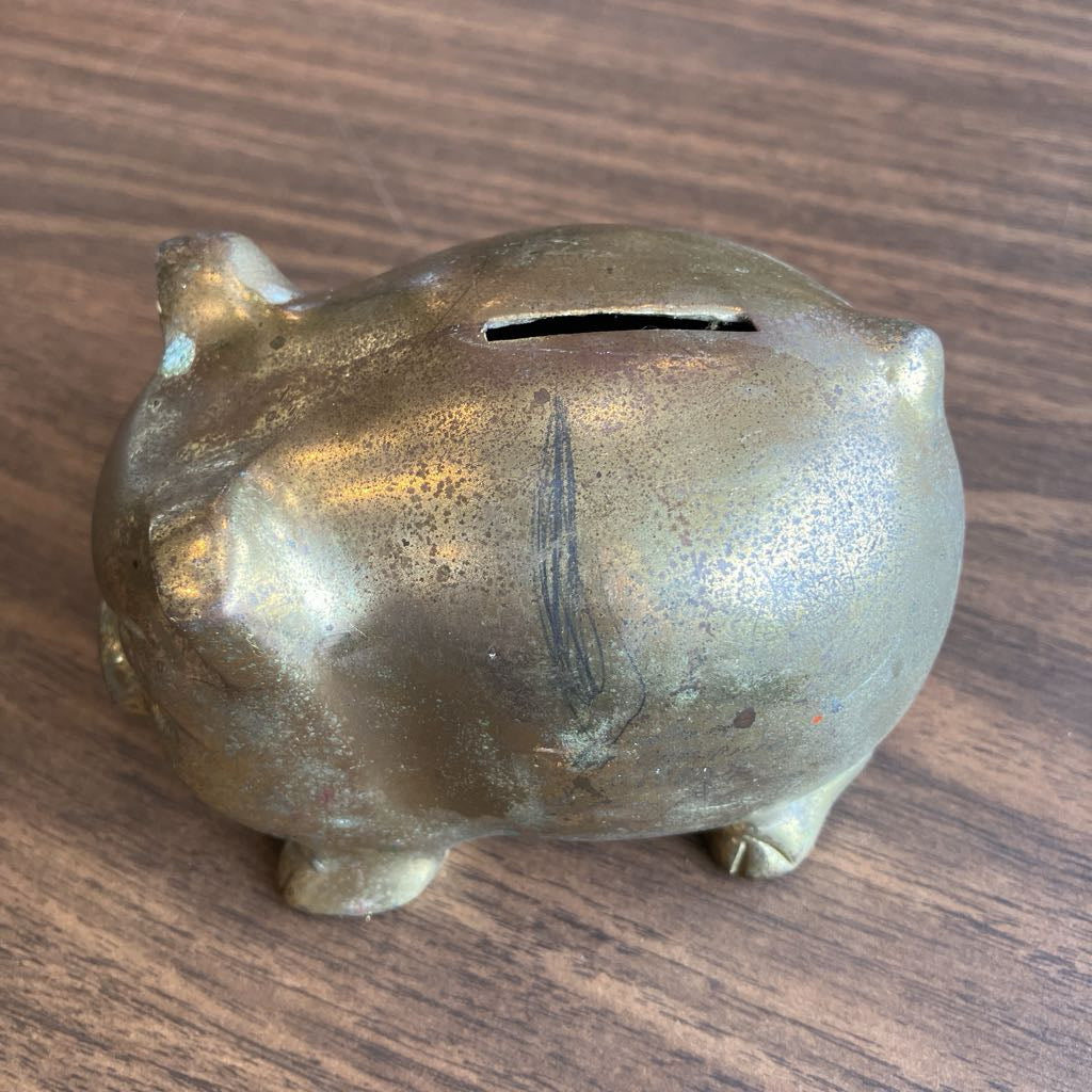 Vintage Brass Piggy Bank