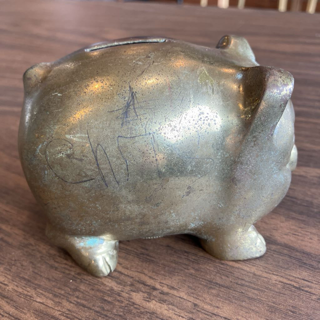 Vintage Brass Piggy Bank